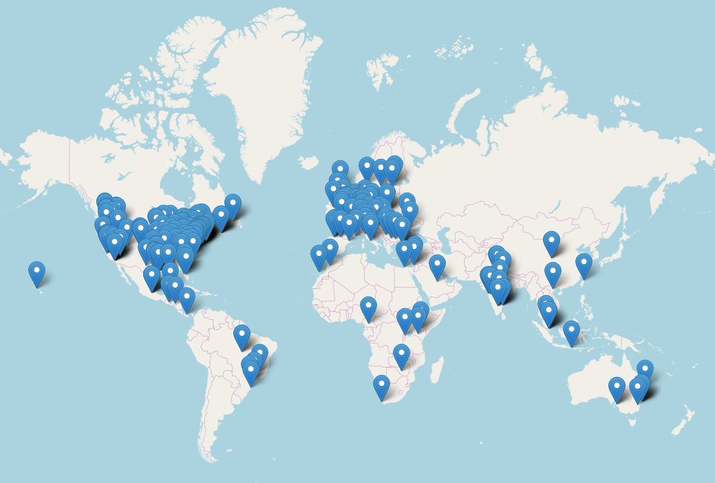 Real Python Members Map